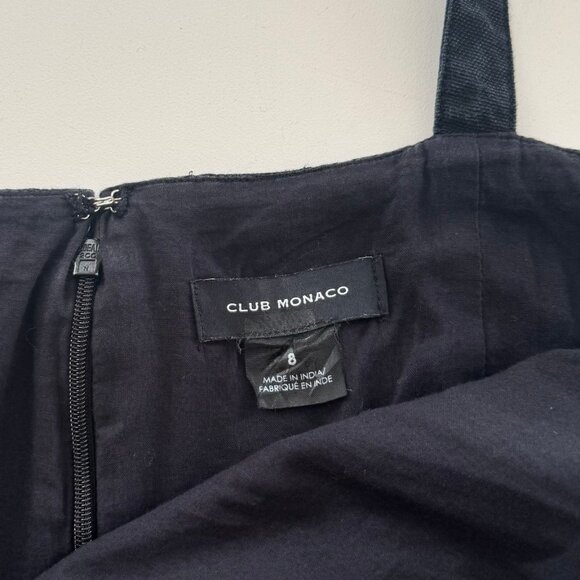 FREE SHIPPING! CLUB MONACO - Black/Navy Linen Midi Jumpsuit w Pockets! - Picture 9 of 11